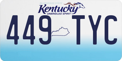 KY license plate 449TYC