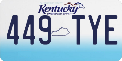 KY license plate 449TYE