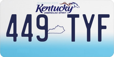 KY license plate 449TYF