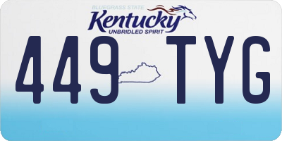 KY license plate 449TYG