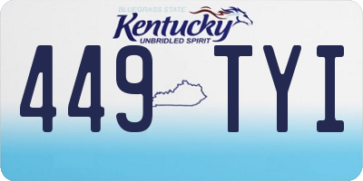 KY license plate 449TYI