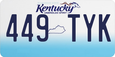 KY license plate 449TYK