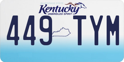 KY license plate 449TYM