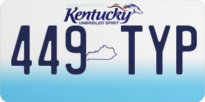 KY license plate 449TYP