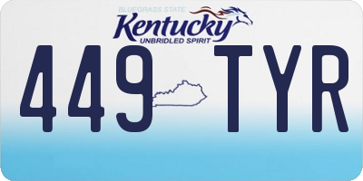 KY license plate 449TYR