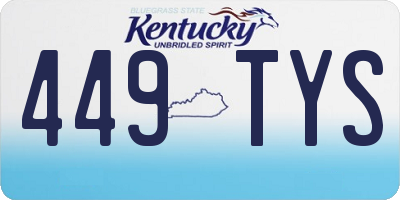 KY license plate 449TYS