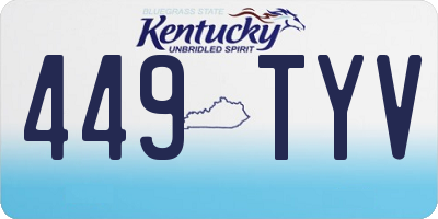 KY license plate 449TYV