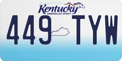 KY license plate 449TYW