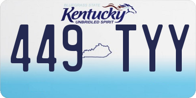 KY license plate 449TYY