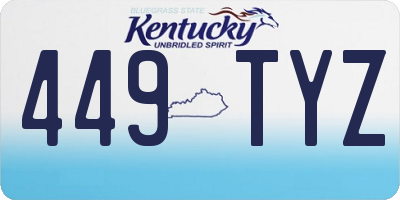 KY license plate 449TYZ