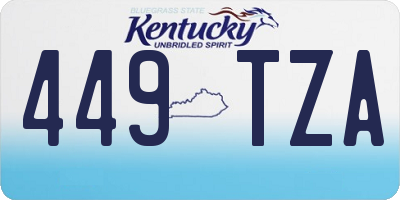 KY license plate 449TZA