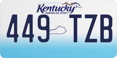 KY license plate 449TZB