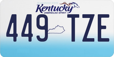 KY license plate 449TZE