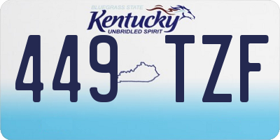 KY license plate 449TZF