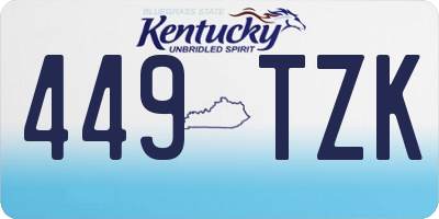 KY license plate 449TZK