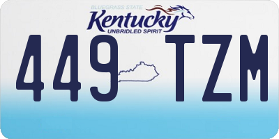 KY license plate 449TZM