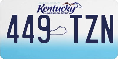 KY license plate 449TZN