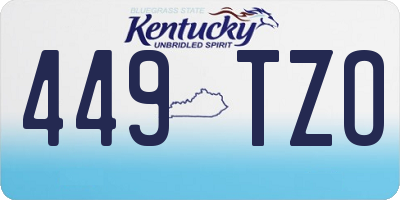 KY license plate 449TZO