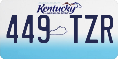 KY license plate 449TZR