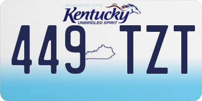 KY license plate 449TZT