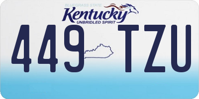 KY license plate 449TZU