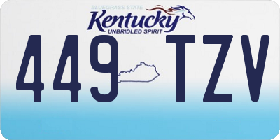 KY license plate 449TZV