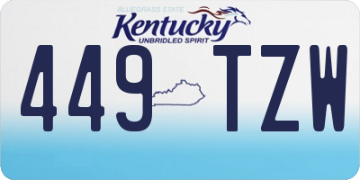 KY license plate 449TZW