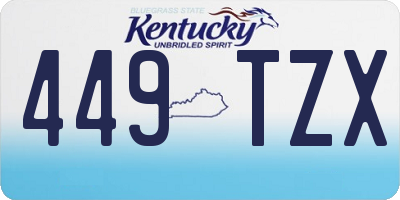 KY license plate 449TZX