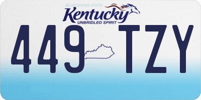 KY license plate 449TZY