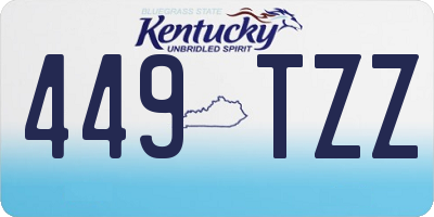 KY license plate 449TZZ