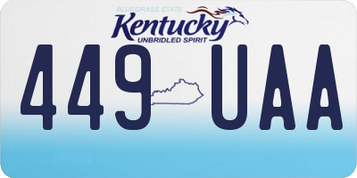 KY license plate 449UAA