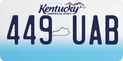 KY license plate 449UAB