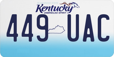 KY license plate 449UAC