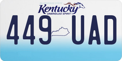 KY license plate 449UAD