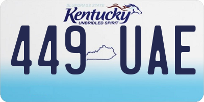KY license plate 449UAE