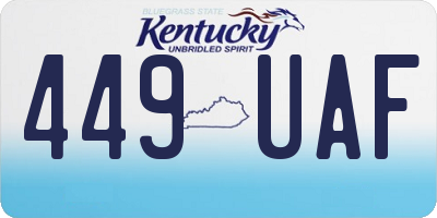 KY license plate 449UAF