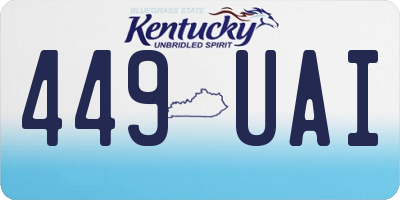 KY license plate 449UAI