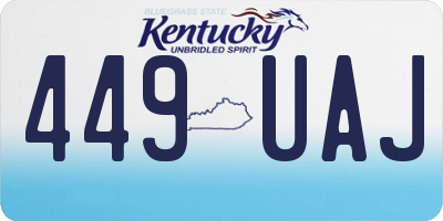 KY license plate 449UAJ