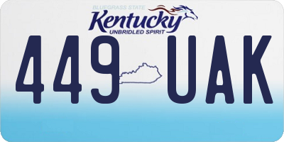 KY license plate 449UAK