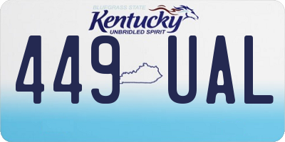 KY license plate 449UAL