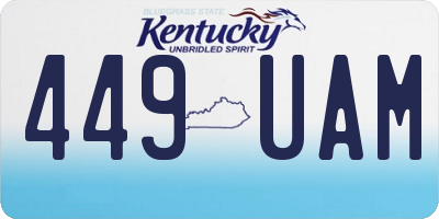 KY license plate 449UAM