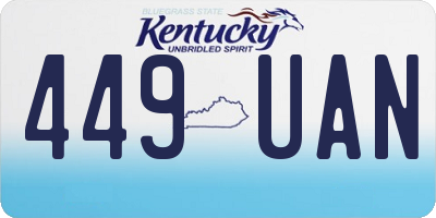 KY license plate 449UAN