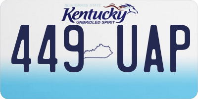 KY license plate 449UAP