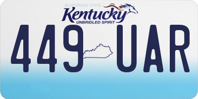 KY license plate 449UAR