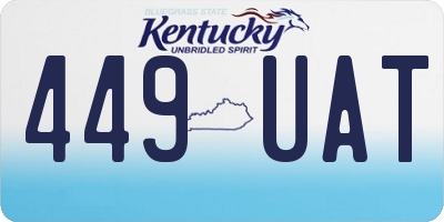 KY license plate 449UAT