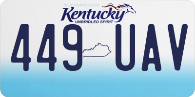 KY license plate 449UAV