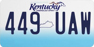 KY license plate 449UAW