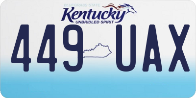 KY license plate 449UAX