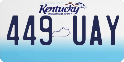 KY license plate 449UAY