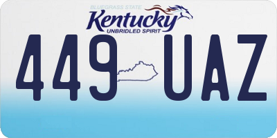 KY license plate 449UAZ